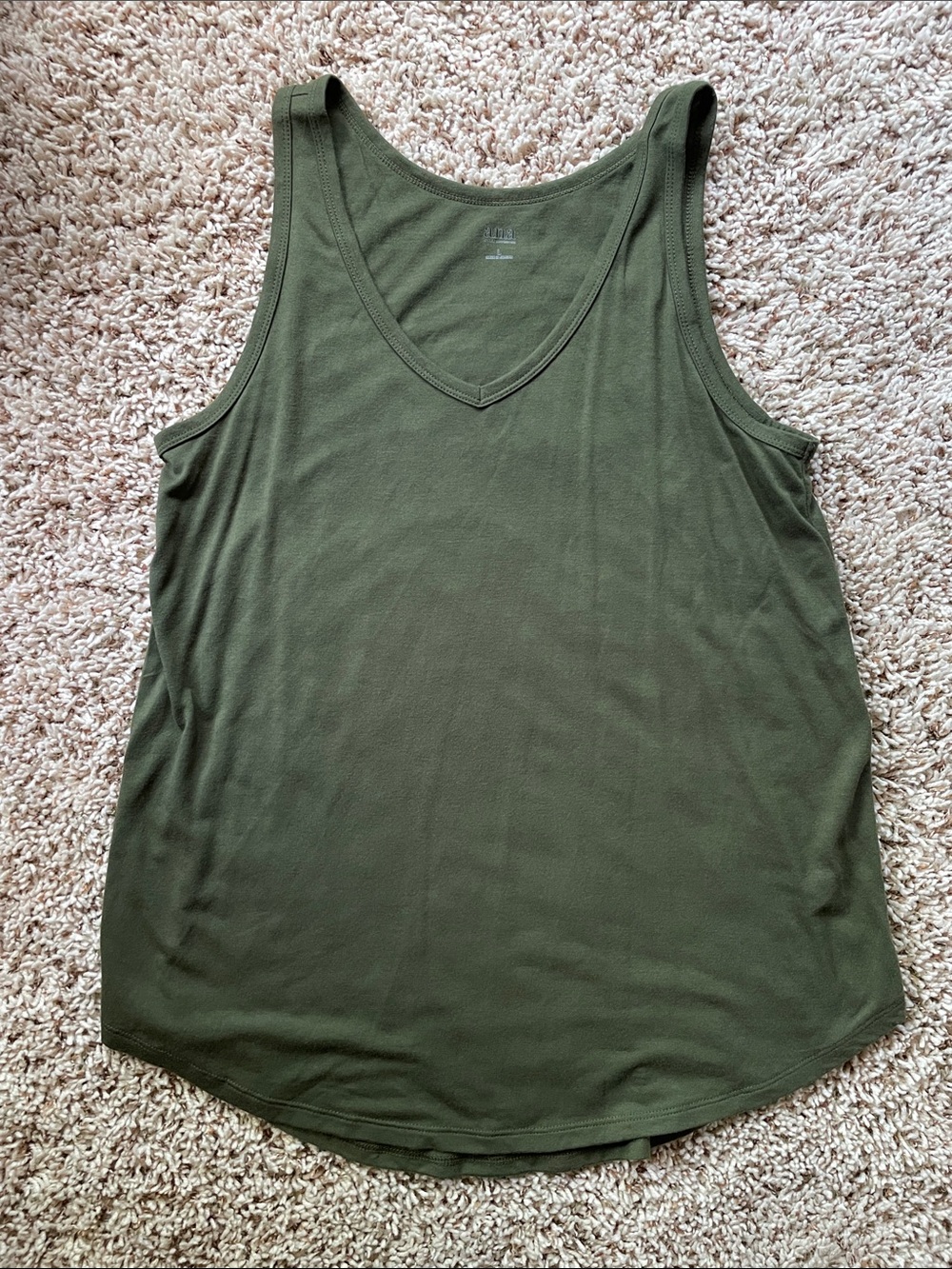 a.n.a Olive Green V-Neck Tank